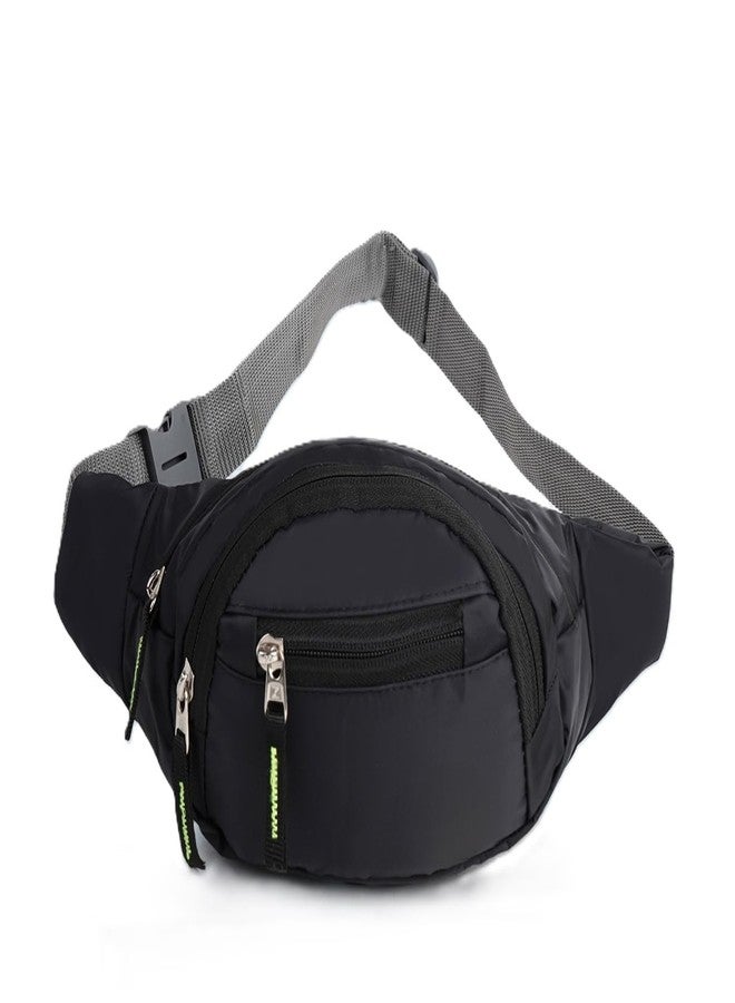 Nyfee Waist Bags for Men & Women- Premium Stitching, Branded Zippers, Waterproof Pocket, RFID Safe- Large Fanny Pack for Hiking Travel,Cycling,Money Belt (Black) - Image 1